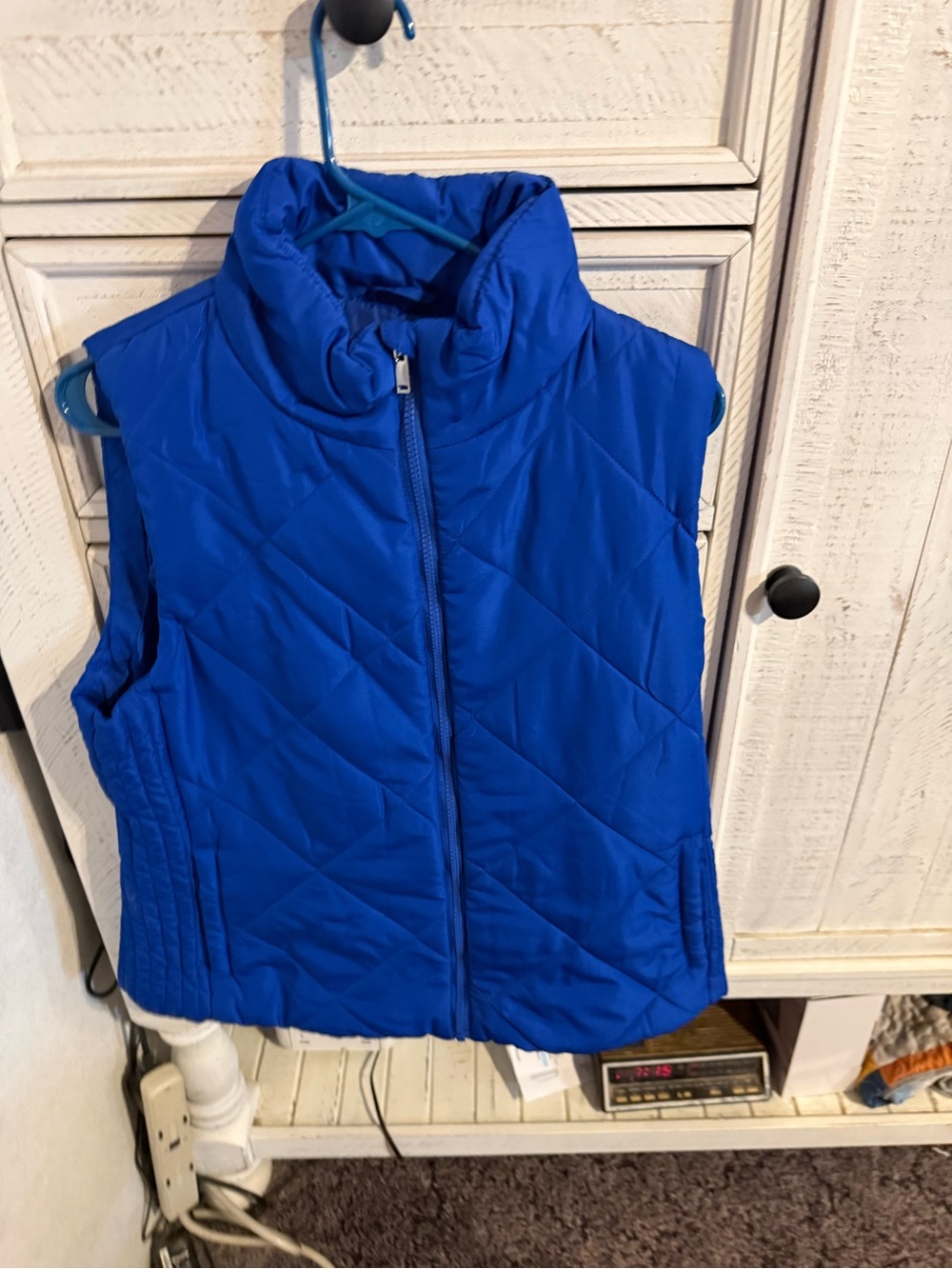 New York & Company Royal Blue Quilted Puffer Vest